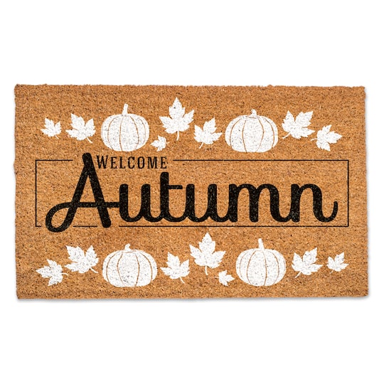 Welcome White Pumpkin Autumn Doormat